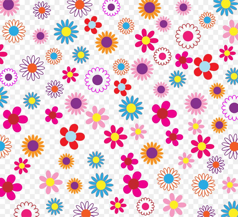 Floral Patterns Retro Flowers Shower Curtain, Daisy, Flower, Pattern, Plant Free Png