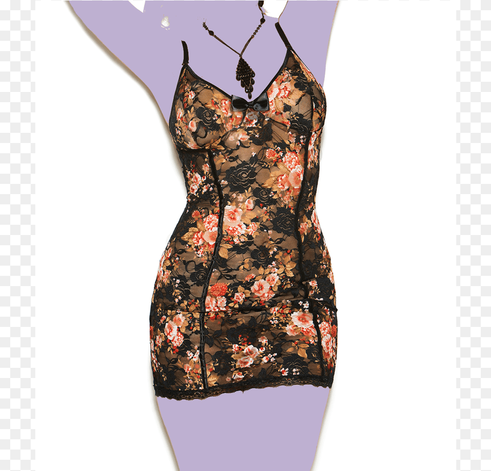 Floral Print Lace Babydoll Babydoll, Blouse, Clothing, Dress, Adult Free Png