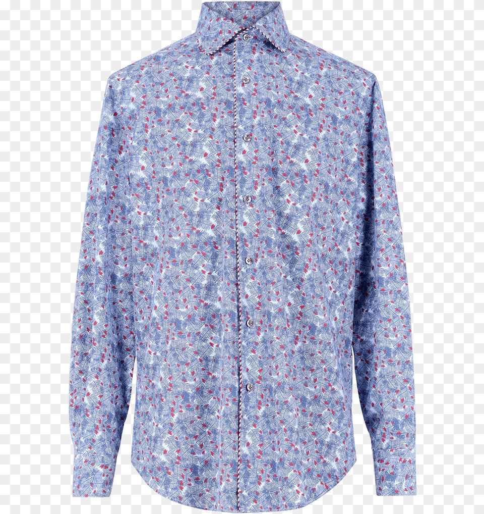 Floral Print Shirt With Contrasting Piping Ss19 Collection Blouse, Clothing, Pattern, Long Sleeve, Sleeve Free Png Download