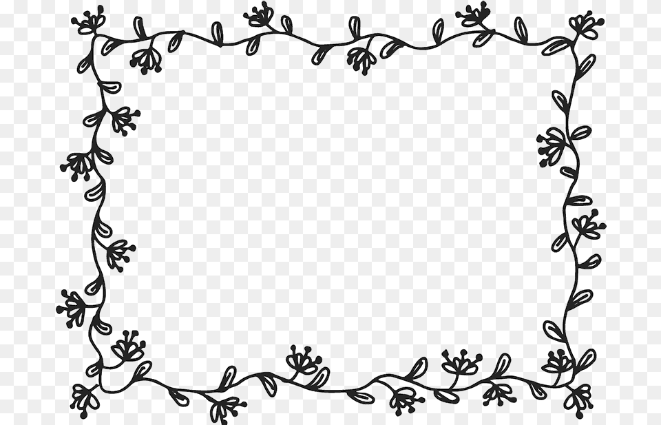 Floral Rectangle Rubber Stamp Rectangle Floral Border Black And White, Art, Floral Design, Graphics, Home Decor Free Png Download