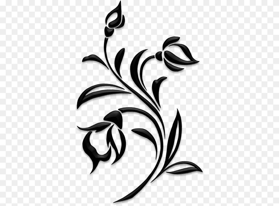 Floral Silhouette, Black, Adult, Female, Person Free Png Download