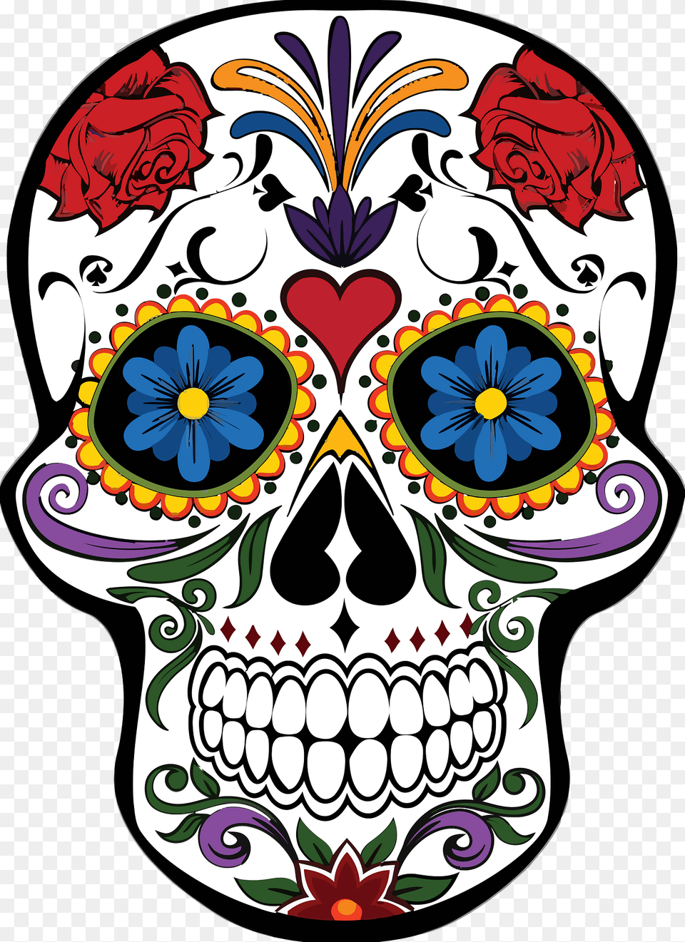 Floral Skull Clipart, Art, Graphics, Pattern, Drawing Png