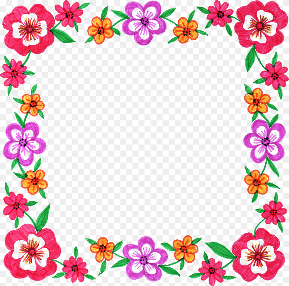 Floral Square Frame, Art, Floral Design, Graphics, Pattern Free Transparent Png