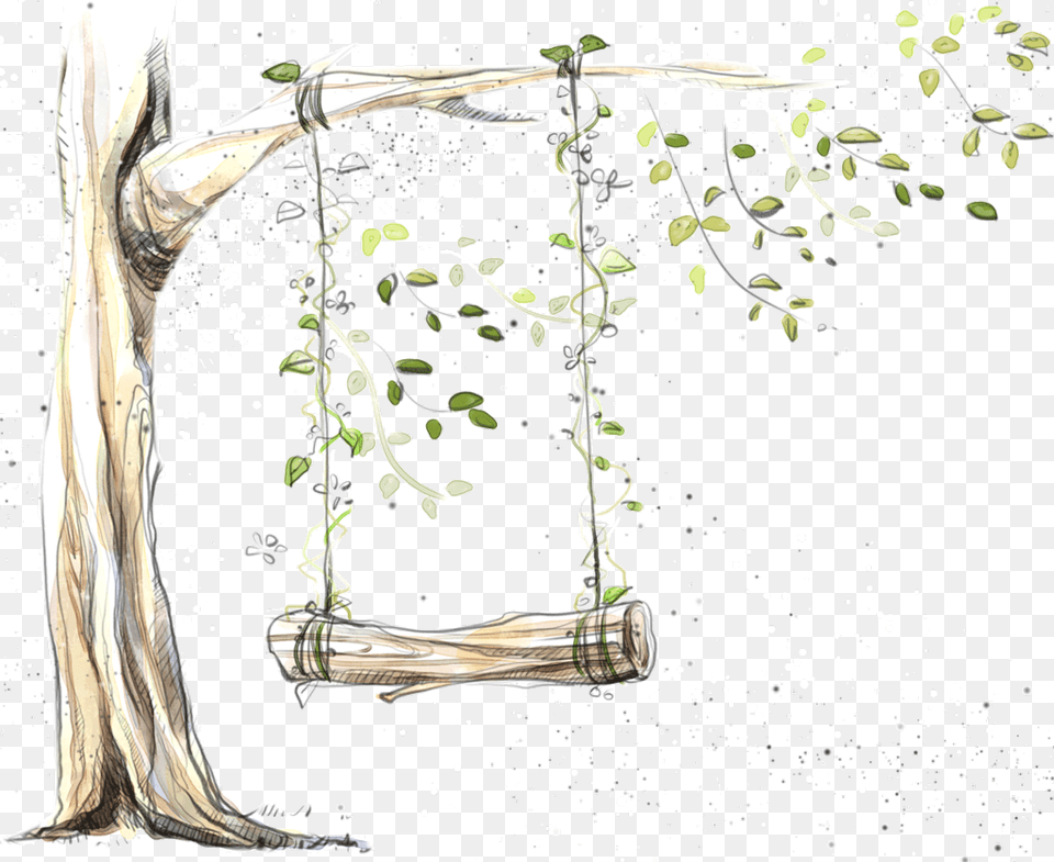 Floral Swing Drawing, Plant, Potted Plant, Vine, Tree Free Png Download