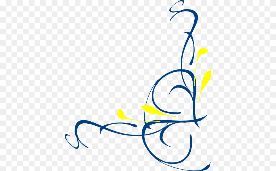 Floral Swirl Blue And Yellow Clip Art, Text, Handwriting, Floral Design, Graphics Free Transparent Png