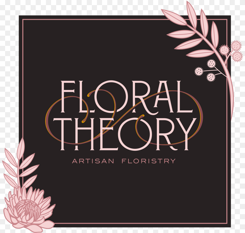 Floral Theory Square Logo Dark Floral Design, Publication, Book, Mail, Greeting Card Free Transparent Png