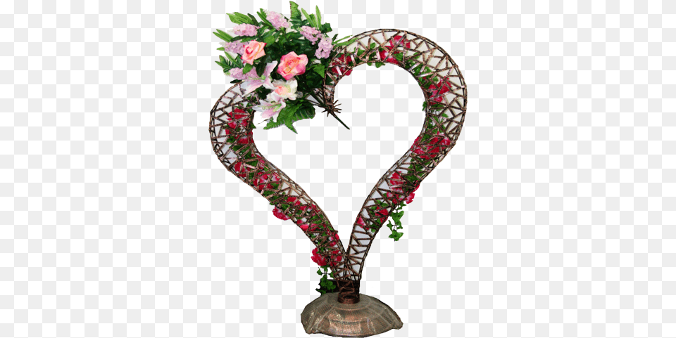 Floral Vine Heart Bronze Decoration Artificial Flower, Art, Plant, Pattern, Graphics Png
