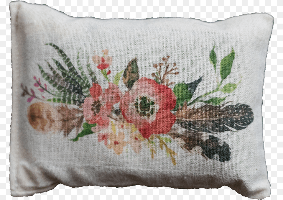 Floral Watercolor Swag Cushion, Embroidery, Home Decor, Pattern, Pillow Png