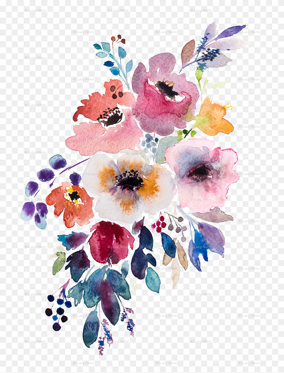 Floral Watercolor Watercolor Flowers Clipart Full Watercolor Autumn Flowers Transparent, Art, Floral Design, Graphics, Pattern Free Png Download
