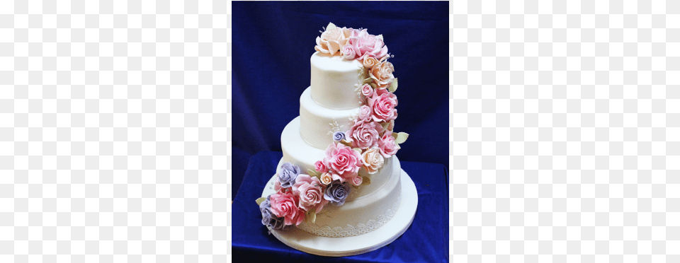 Floral Wedding Cakes And Handmade Sugar Roses Wedding Cake, Food, Dessert, Wedding Cake, Flower Free Transparent Png