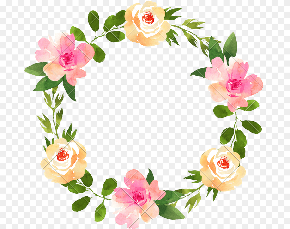 Floral Wedding Wreath With Roses, Flower, Plant, Rose, Art Png Image