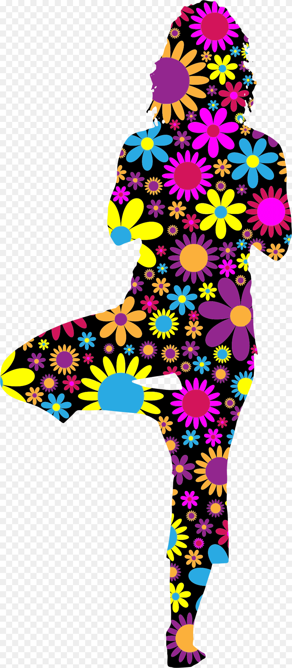 Floral Woman Yoga Pose Silhouette Clip Arts Woman Silhouette Yoga Icons, Art, Pattern, Graphics, Floral Design Free Png Download