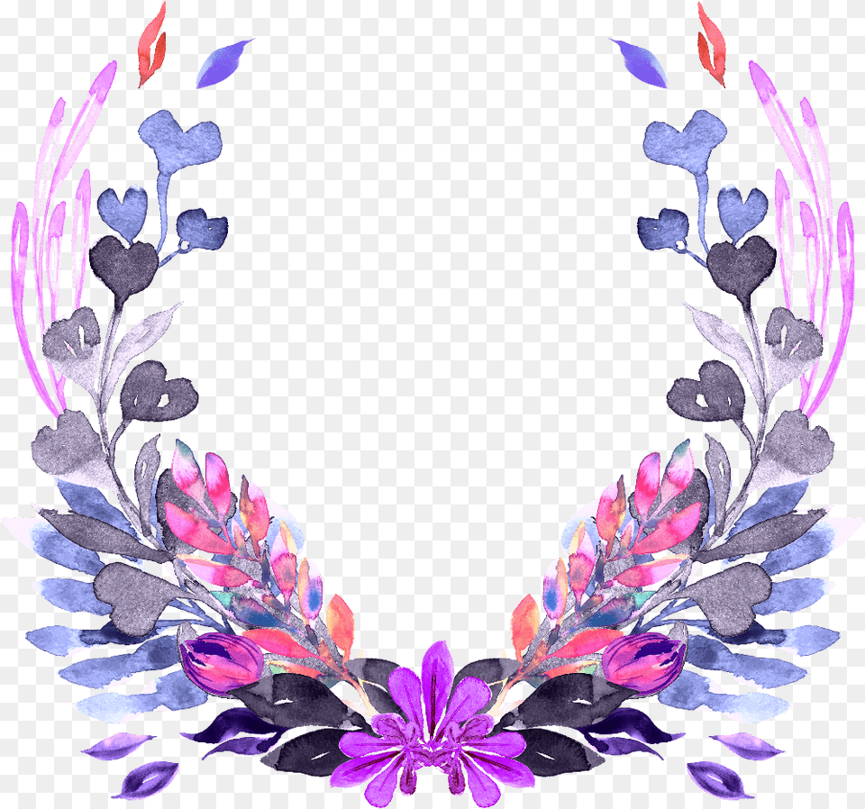 Floral Wreath Clipart Frame Purple Flowers, Art, Floral Design, Graphics, Pattern Free Png Download