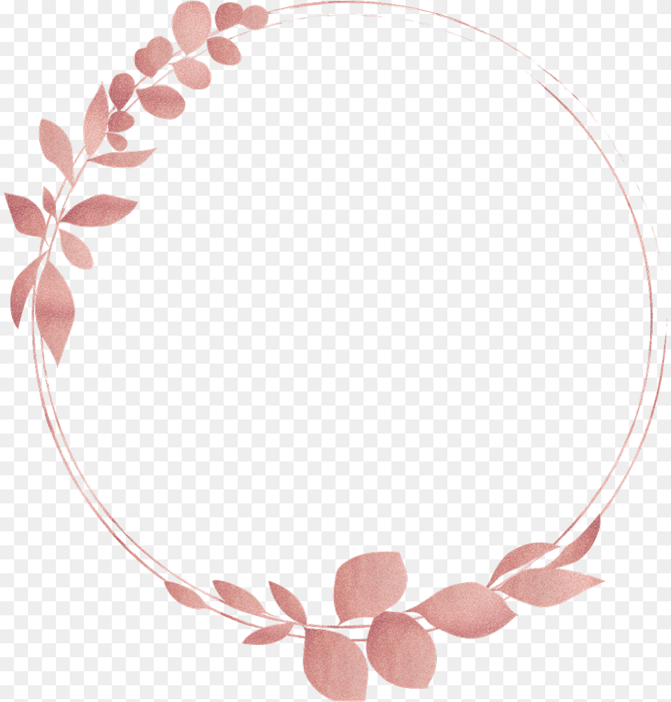 Floral Wreath Leaf Circle Rosegold Geometric Rose Gold Circle Frame, Accessories, Jewelry, Necklace, Oval Free Transparent Png