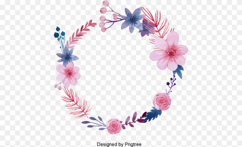 Floral Wreath Round Border Design Flowers, Flower, Plant, Rose, Accessories Png