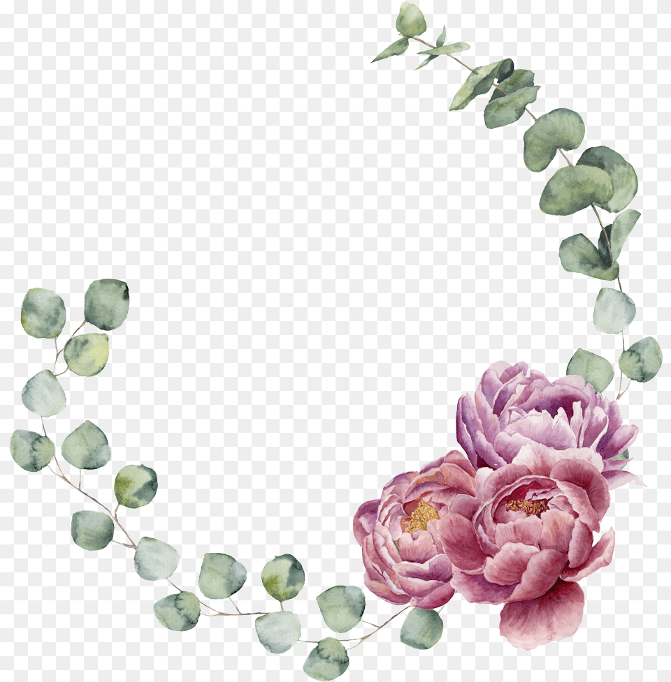 Floral Wreath Watercolor Watercolor Design Watercolor Watercolor Eucalyptus Borders, Flower, Plant, Rose, Accessories Png