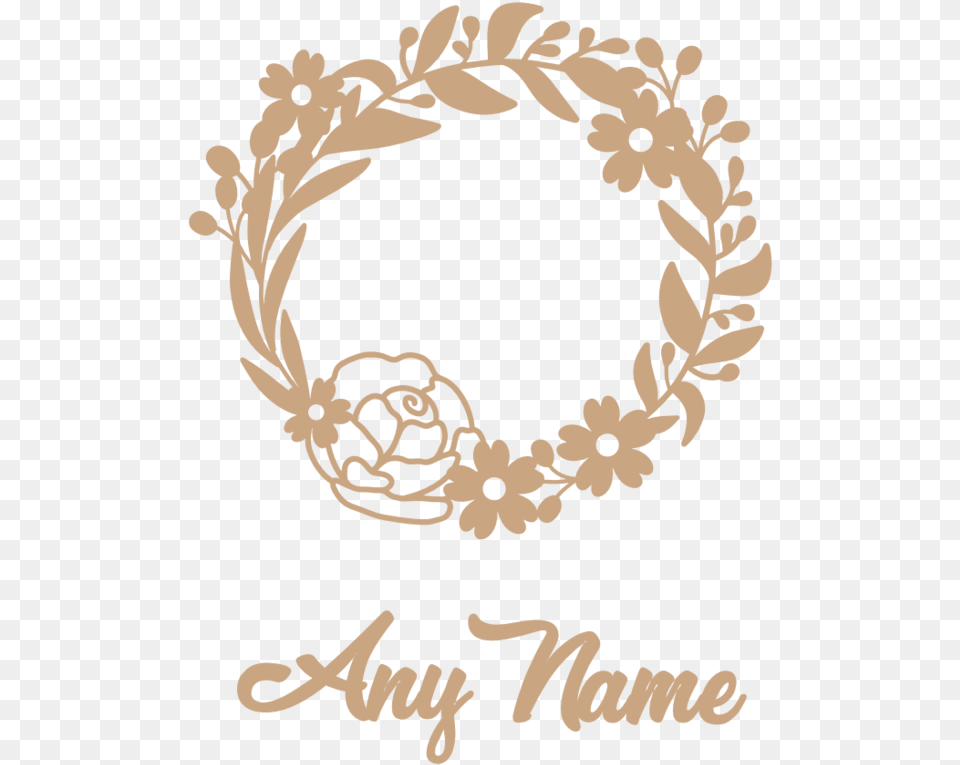 Floral Wreath With Any Name Flower Wreath Rose Gold, Accessories, Text Free Png Download