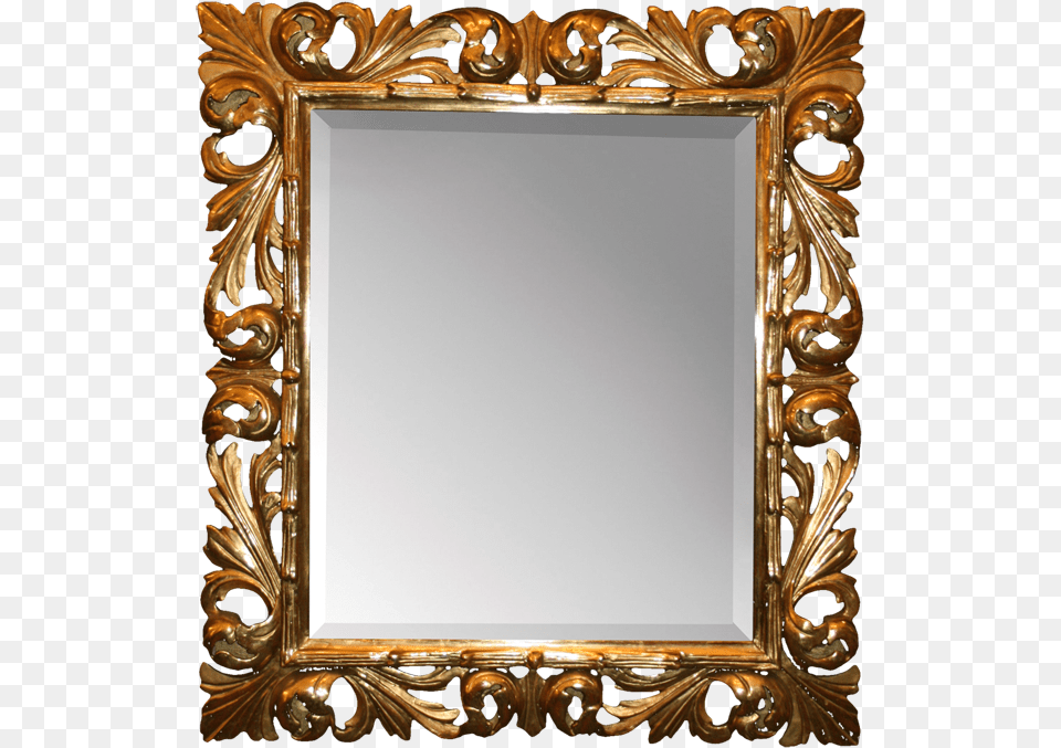 Florentine Frame Gold Frame Mirror, Photography Png