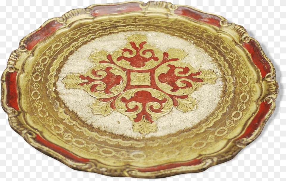 Florentine Wooden Tray Painted With The Hand Of Circular Circle, Food, Meal, Home Decor, Dish Png Image