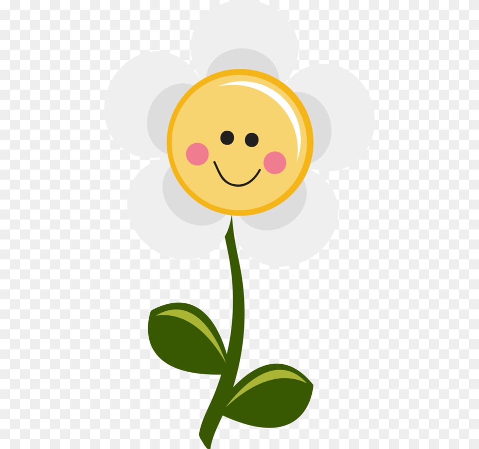 Flores Cartoon Flower Clipart Smiling Transparent, Plant, Daisy, Anemone, Snowman Free Png