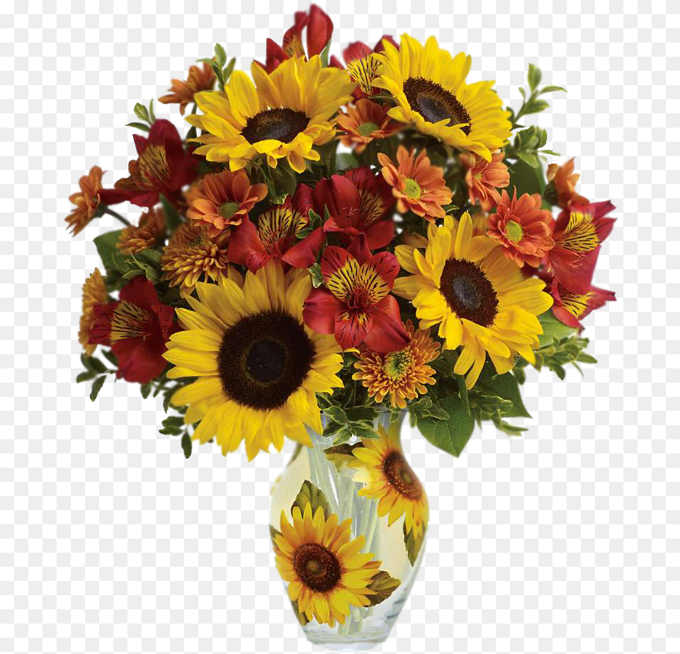 Flores Encontradas En La Web Basket Flower Arrangements Pure Happiness Bouquet, Flower Arrangement, Flower Bouquet, Plant, Sunflower Png Image