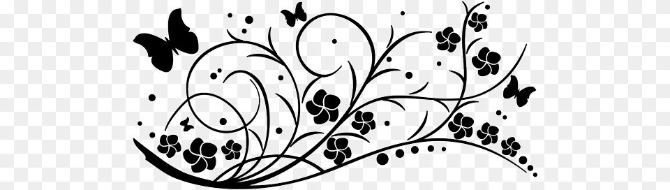 Flores Vector Black And White Butterfly Border Clipart Black And White, Art, Floral Design, Graphics, Pattern Free Transparent Png