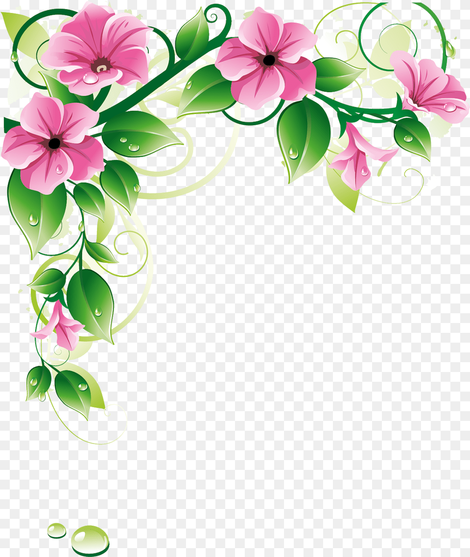 Flores Y Letras Para Decoupage Flower Side Border Design, Art, Floral Design, Graphics, Pattern Free Png Download