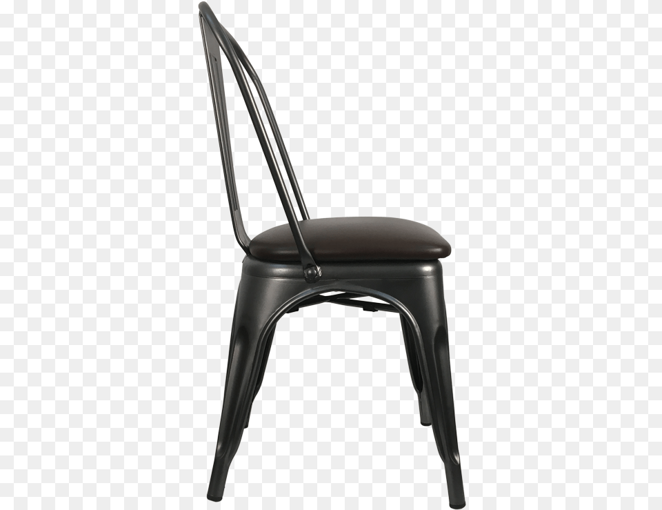 Flori Metal Dining Chair Padded Seat Side View Windsor Chair, Furniture Free Png Download
