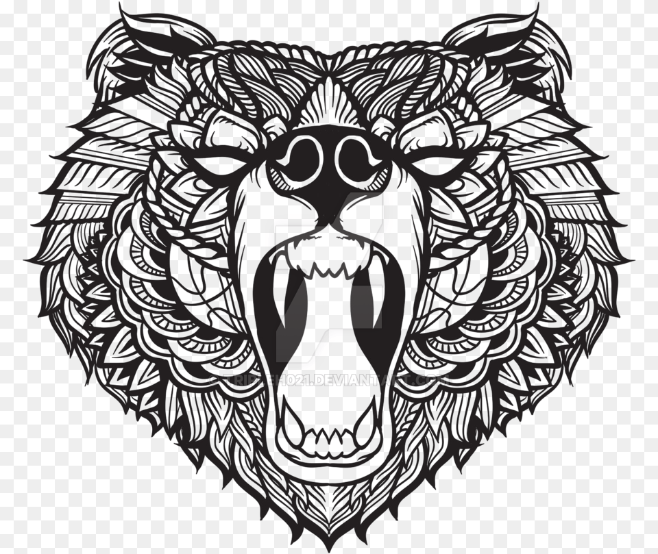 Florida Black Bear Tattoo Grizzly Bear Youtube Maori Bear, Emblem, Symbol, Chandelier, Lamp Free Png