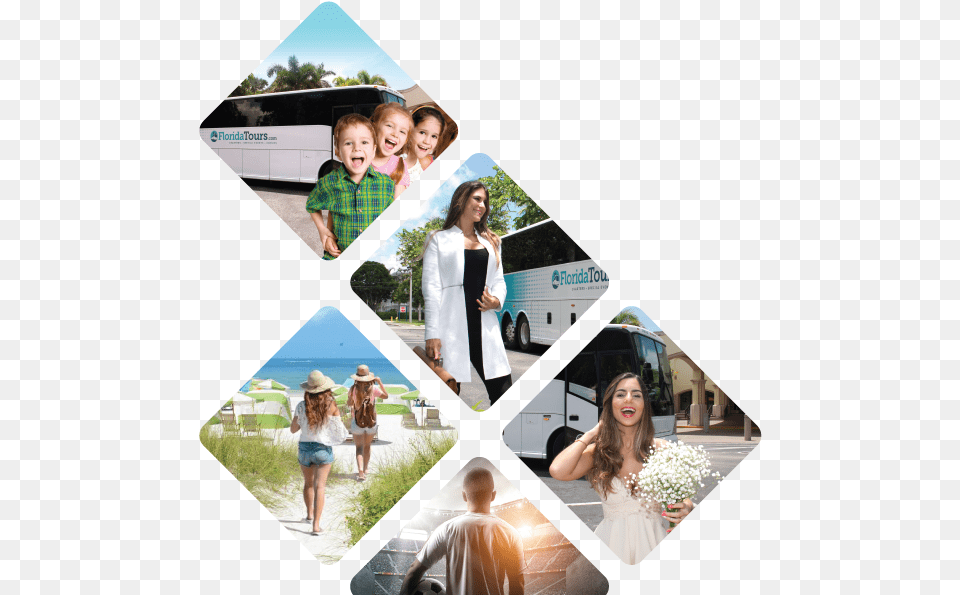 Florida Bus Charter Collage, Head, Face, Dress, Clothing Png