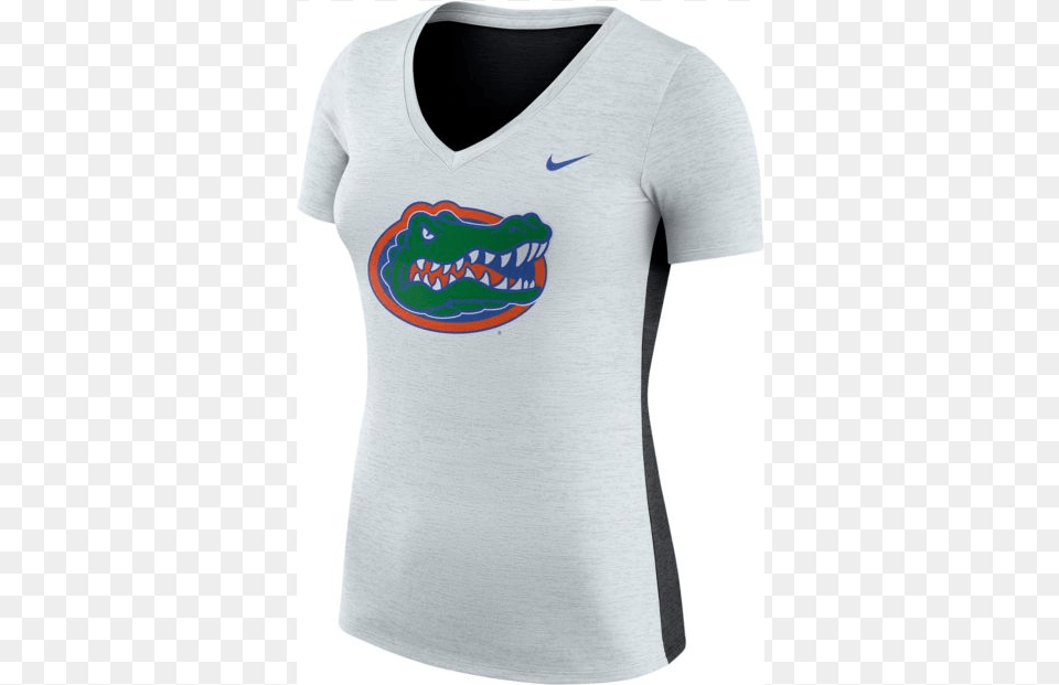Florida Gators V Neck White Nike Tee Florida Gators, Clothing, Shirt, T-shirt Free Png
