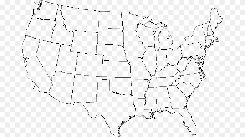 Florida Highlighted On Map, Gray Free Png