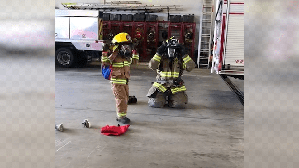 Florida Kid Beats Firefighter In Bunker Gear Challenge Firefighter, Boy, Child, Male, Person Png