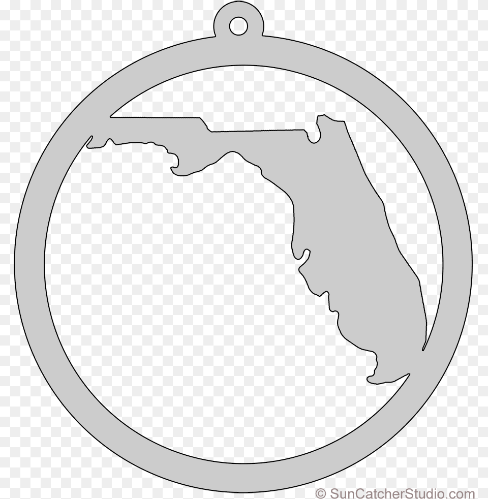 Florida Map Circle Scroll Saw Circle, Firearm, Weapon, Gun, Handgun Free Png
