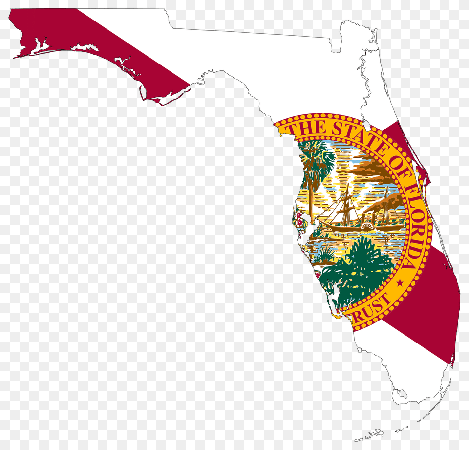 Florida Map Flag Clipart, Plot, Chart, Outdoors, Land Png