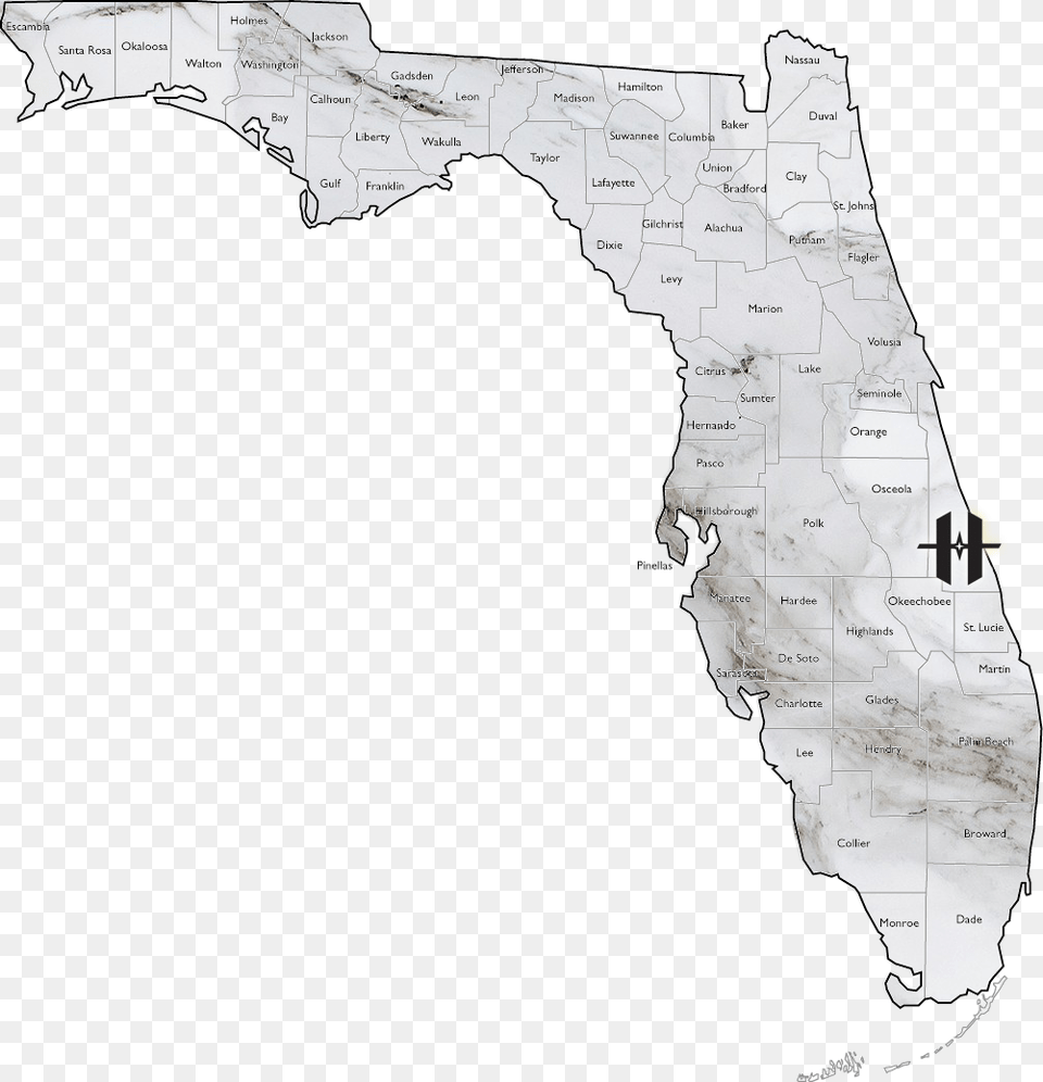 Florida Map Outline State Of Florida White, Plot, Chart, Outdoors, Land Free Png Download