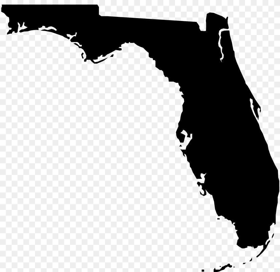 Florida Map Silhouette, Firearm, Gun, Handgun, Weapon Free Png Download