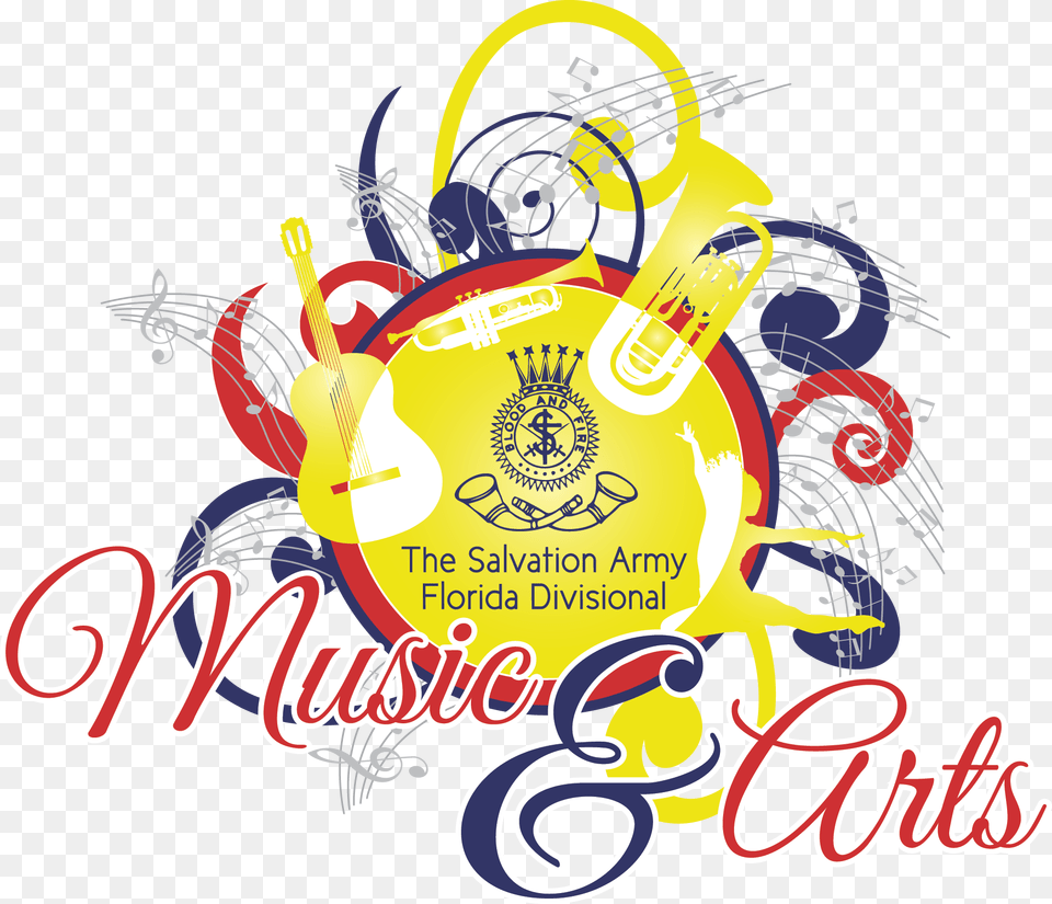 Florida Music And Arts Salvation Army Music Logo, Advertisement, Art, Graphics, Text Png