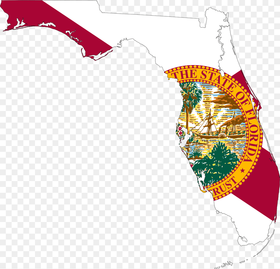 Florida Outline Clip Art At Clker Florida State With Flag Inside, Adult, Female, Person, Woman Free Png