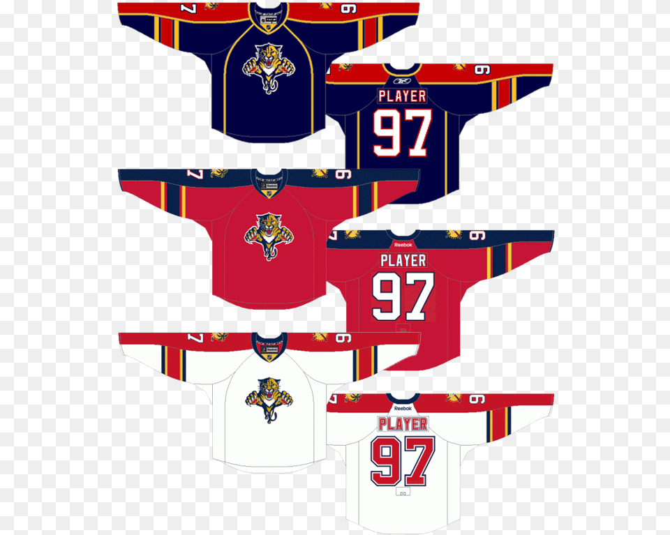 Florida Panthers Red Jerseys, Clothing, Shirt, Jersey Free Png