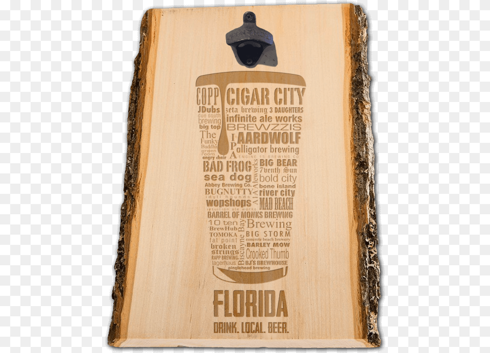 Florida State Craft Beer Laser Engraved Custom Wooden Laser Engraving Of Wood, Book, Publication Free Transparent Png