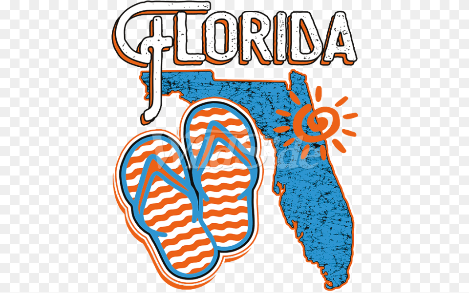 Florida State With Sandals Illustration, Clothing, Flip-flop, Footwear, Dynamite Free Png Download