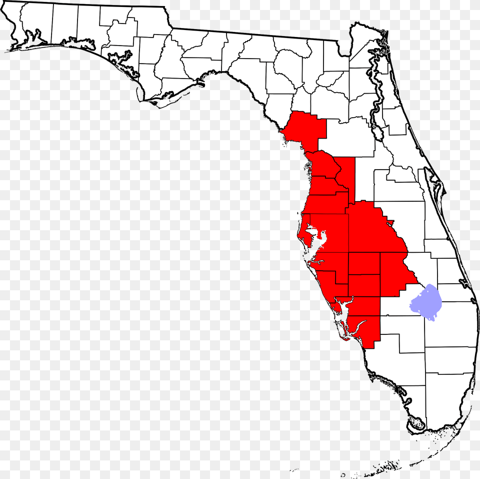 Florida Red Map Of Florida, Chart, Plot, Person, Atlas Free Transparent Png