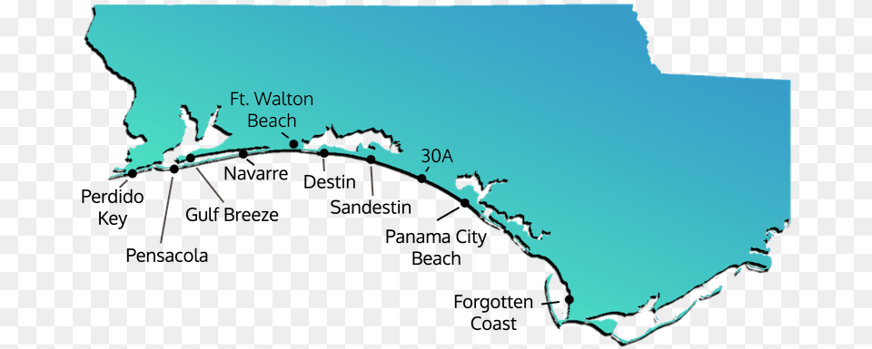 Florida Vacation Rentals Map Florida, Chart, Sea, Plot, Water Free Transparent Png