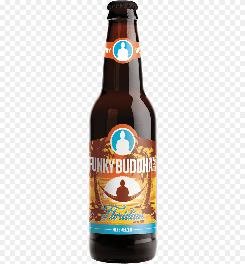 Floridian Hefeweizen By Funky Buddha Brewery Funky Buddha Floridian, Alcohol, Beer, Beer Bottle, Beverage Png