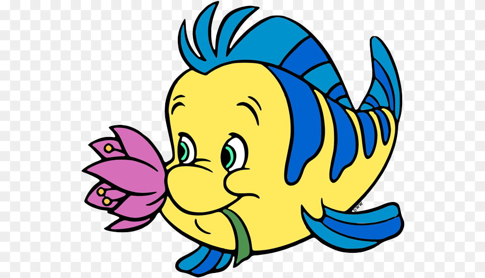 Flounder Holding A Flower In His Mouth Clip Art, Baby, Person, Face, Head Free Png Download