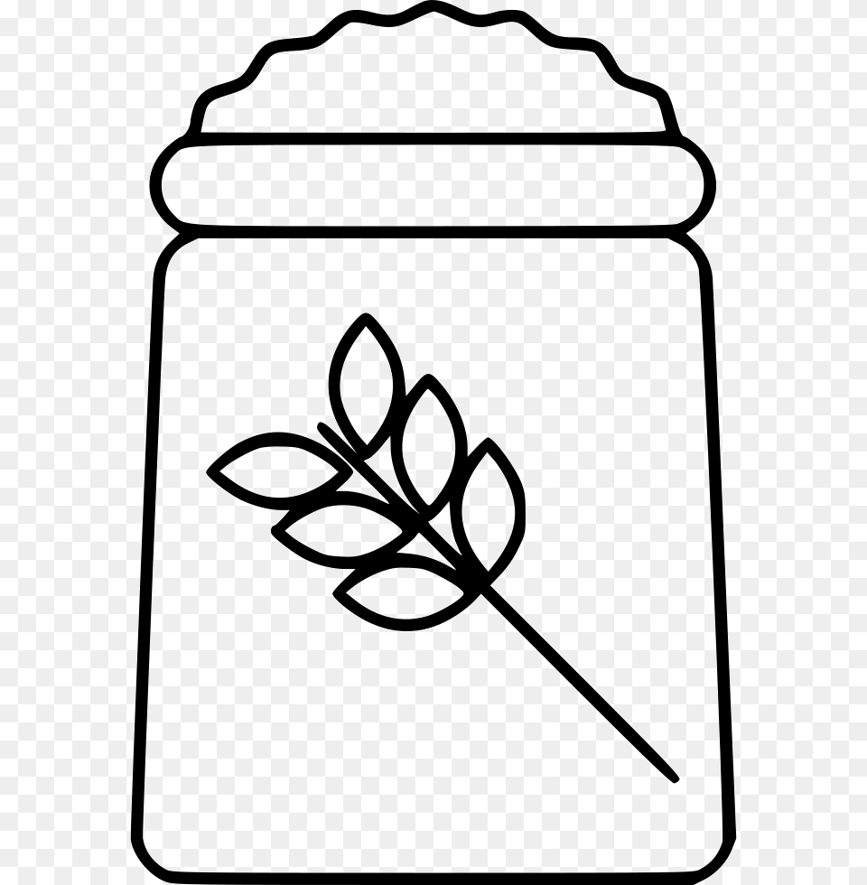Flour Icon Jar, Stencil, Leaf, Plant Free Png Download