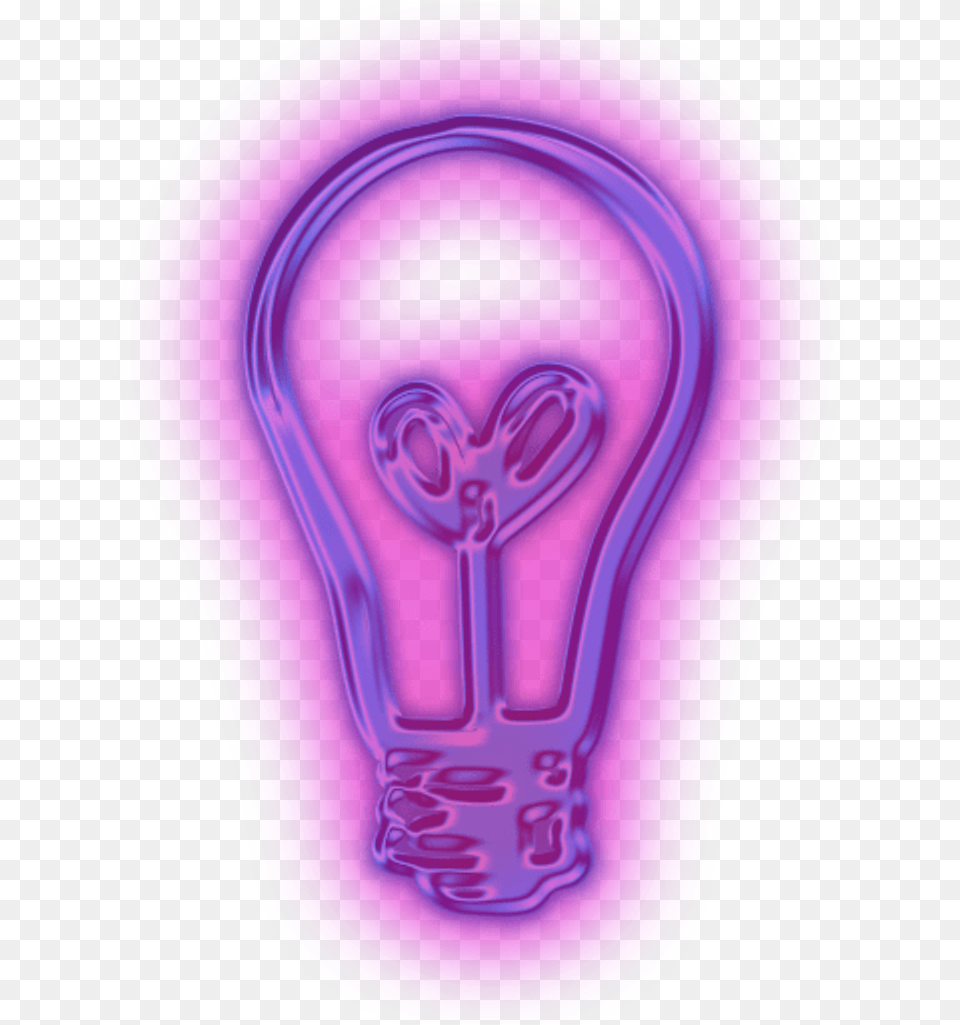 Flouresente Foco Led Tumblr Neon Purple Morado Lila Transparent Neon Lights, Light, Lightbulb Png Image