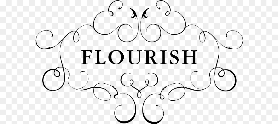 Flourish, Gray Png
