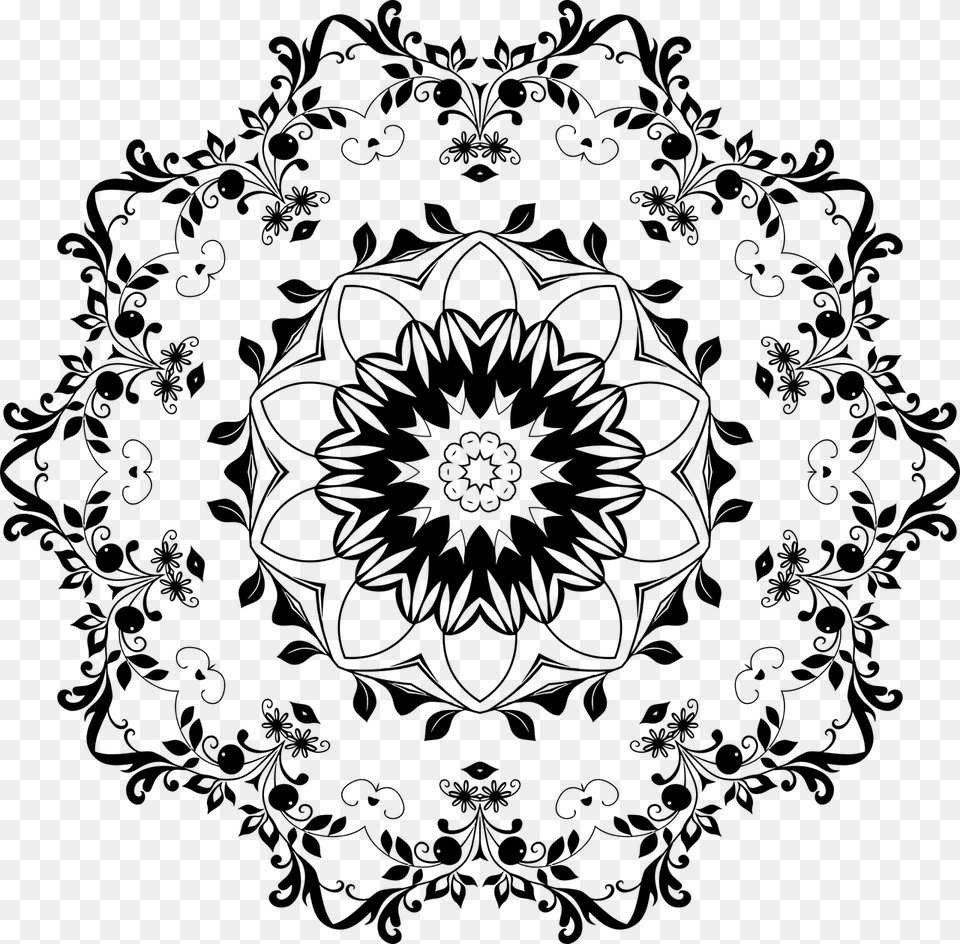 Flourish Floral Flower Picture Wu Tang Black And White Logo, Gray Free Png Download